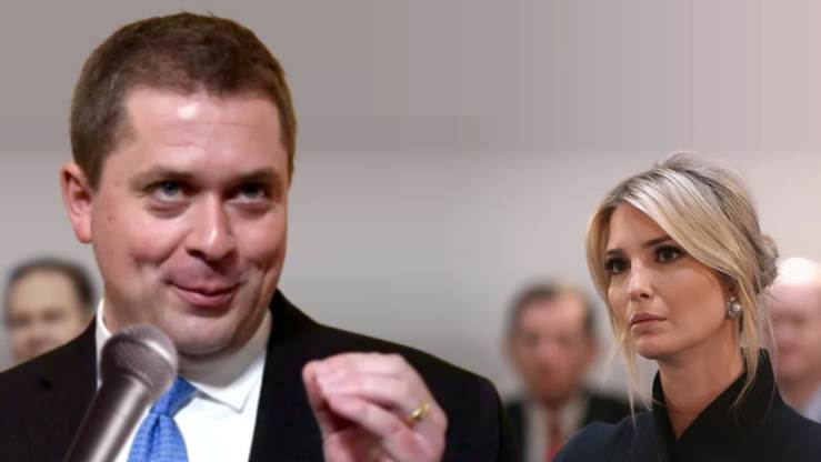 Ivanka creeped out by half Canadian half American Conservative leader Andrew Scheer.