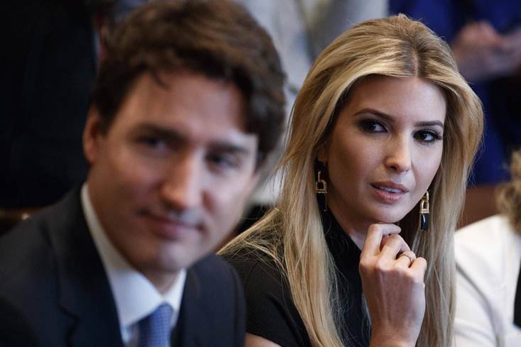 Ivanka Trump caught in a love trance over Canadian Prime Minister Justin Trudeau.