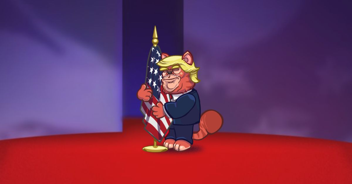 This video clip from CPAC shows the Purr-resident's affection for the flag.
